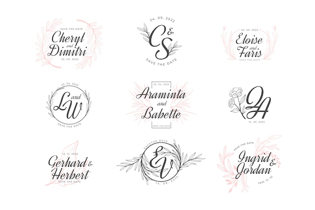 Download Free Elegant Wedding Monogram Collection Free Vector Use our free logo maker to create a logo and build your brand. Put your logo on business cards, promotional products, or your website for brand visibility.