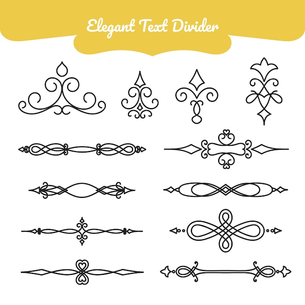 Download Elegant wedding text dividers | Free Vector