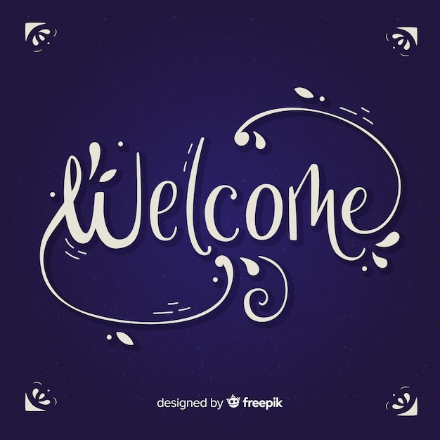 Elegant welcome lettering design Vector | Free Download