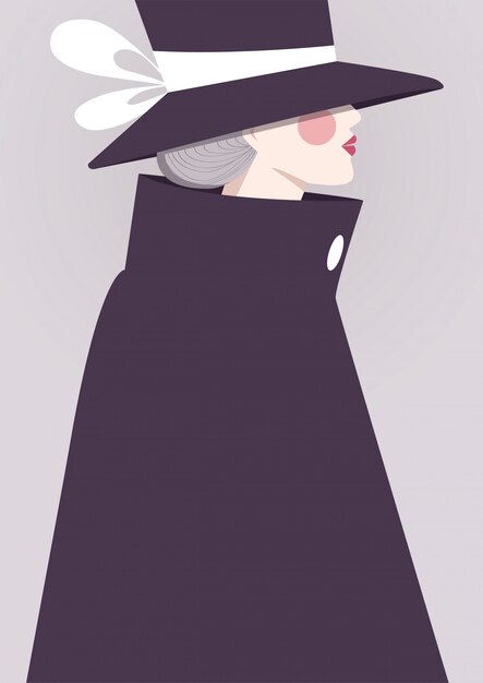 Download Elegant woman in flat style Vector | Premium Download