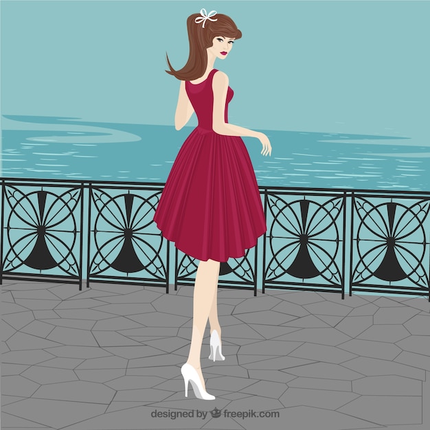 Download Free Vector | Elegant woman