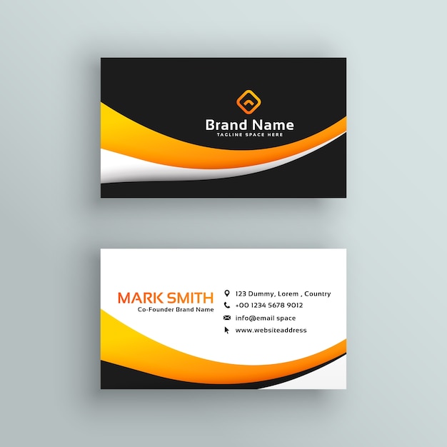 Elegant yellow black modern business card\
design