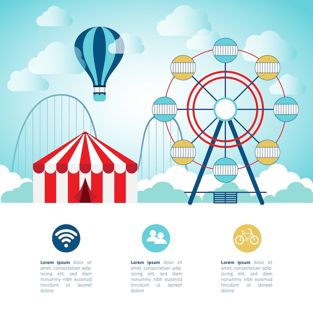 Premium Vector Elements For Infographic Of Amusement Park Concept
