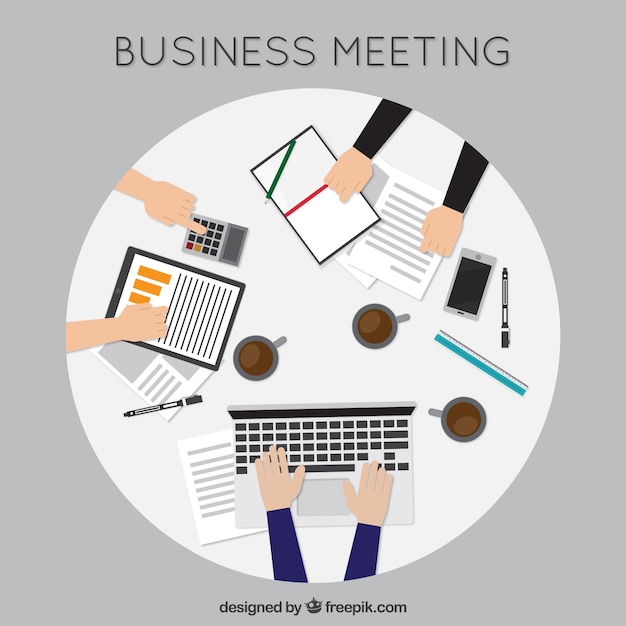Elements of business meeting in flat
design