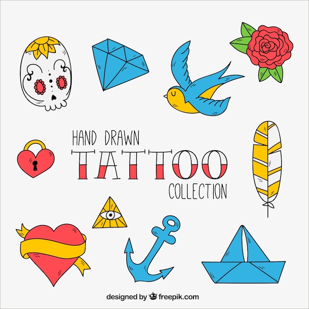 Free Vector Elements For Vintage Tattoos