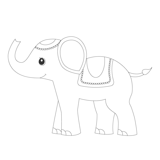 Premium Vector Elephant For Coloring Bookvector Illustrationisolated On White Background 8120