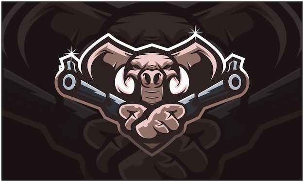 Download Free Elephant Head Holding Two Gun Premium Vector Use our free logo maker to create a logo and build your brand. Put your logo on business cards, promotional products, or your website for brand visibility.