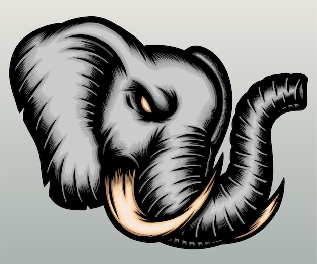 Premium Vector | Elephant head illustration in hand drawn