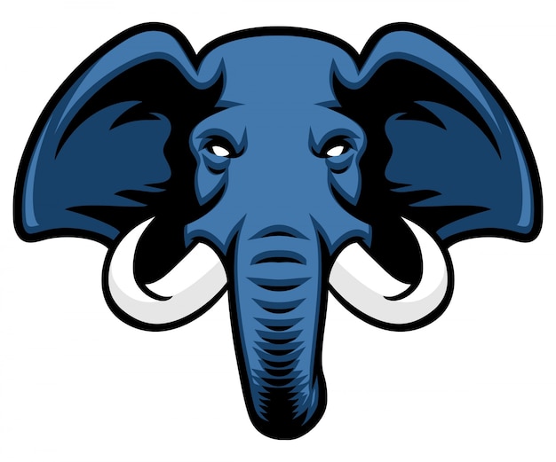 Premium Vector | Elephant head mascot with ivory