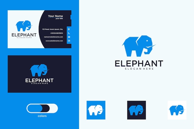 Premium Vector | Elephant logo design and business card