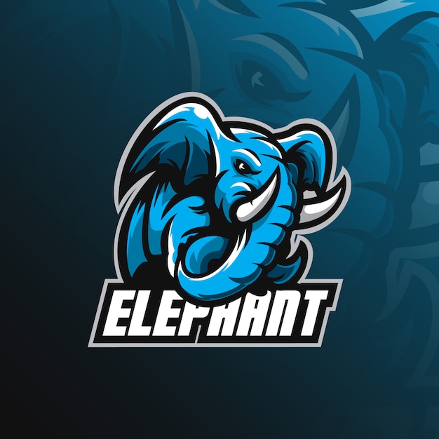 Elephant mascot logo with modern illustration Premium Vector