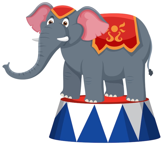 Premium Vector | Elephant performance standing on stage