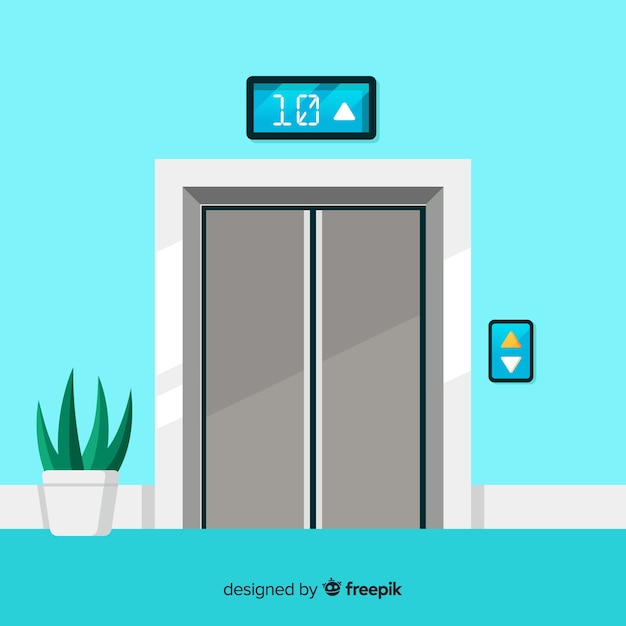 Elevator concept in flat style | Free Vector