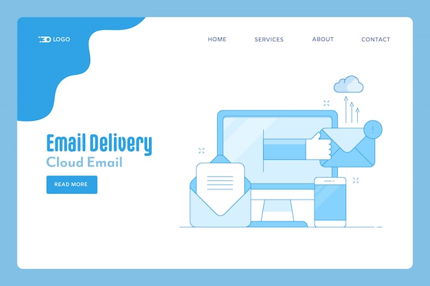 Download Free Email Delivery Landing Page Premium Vector Use our free logo maker to create a logo and build your brand. Put your logo on business cards, promotional products, or your website for brand visibility.
