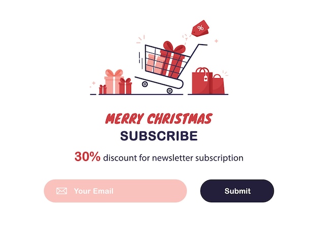 Premium Vector Email Marketing Banner Template With Christmas Or New Year Newsletter Subscription