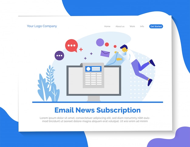 Download Free Email News Subscription Landing Page Premium Vector Use our free logo maker to create a logo and build your brand. Put your logo on business cards, promotional products, or your website for brand visibility.