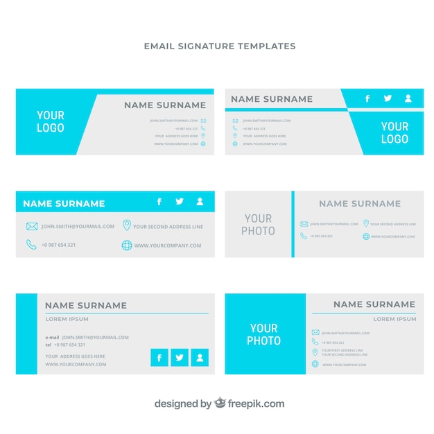 Download Free Email Signature Collection In Flat Style Free Vector Use our free logo maker to create a logo and build your brand. Put your logo on business cards, promotional products, or your website for brand visibility.