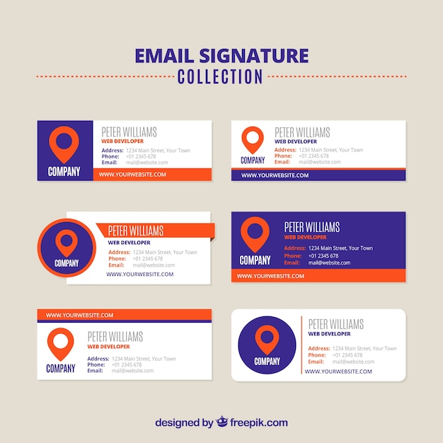 Download Free Email Signature Collection In Flat Style Free Vector Use our free logo maker to create a logo and build your brand. Put your logo on business cards, promotional products, or your website for brand visibility.