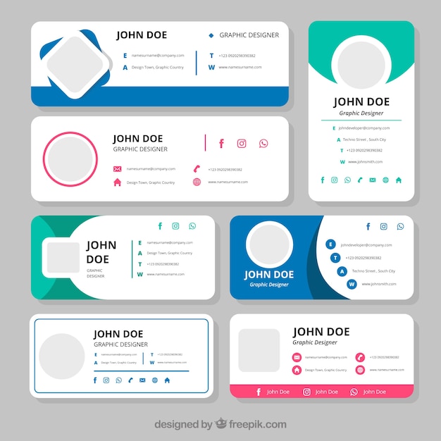 Download Free Download Free Email Signature Collection In Flat Style Vector Use our free logo maker to create a logo and build your brand. Put your logo on business cards, promotional products, or your website for brand visibility.