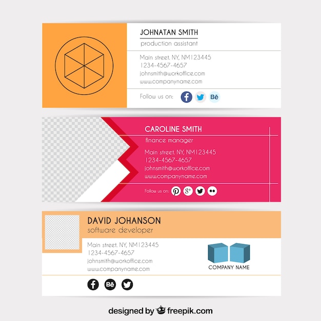 Download Free Download Free Email Signature Collection In Gradient Style Vector Use our free logo maker to create a logo and build your brand. Put your logo on business cards, promotional products, or your website for brand visibility.