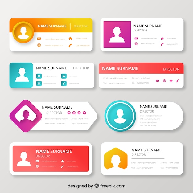 Download Free Email Signature Collection In Gradient Style Free Vector Use our free logo maker to create a logo and build your brand. Put your logo on business cards, promotional products, or your website for brand visibility.