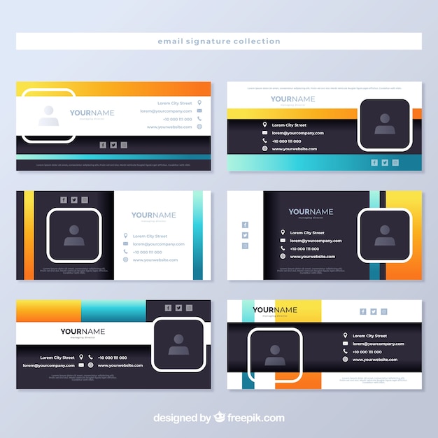 Download Free Email Signature Collection In Gradient Style Free Vector Use our free logo maker to create a logo and build your brand. Put your logo on business cards, promotional products, or your website for brand visibility.