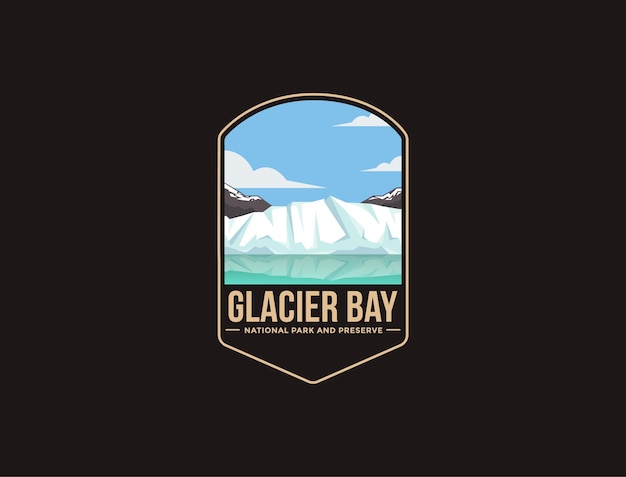 Premium Vector | Emblem patch logo of glacier bay national park and ...