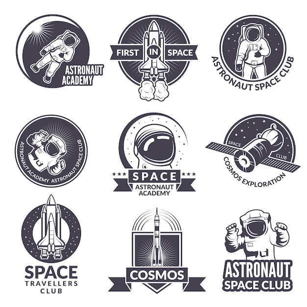 Download Free Emblems Labels Or Logos Of Space Theme Premium Vector Use our free logo maker to create a logo and build your brand. Put your logo on business cards, promotional products, or your website for brand visibility.