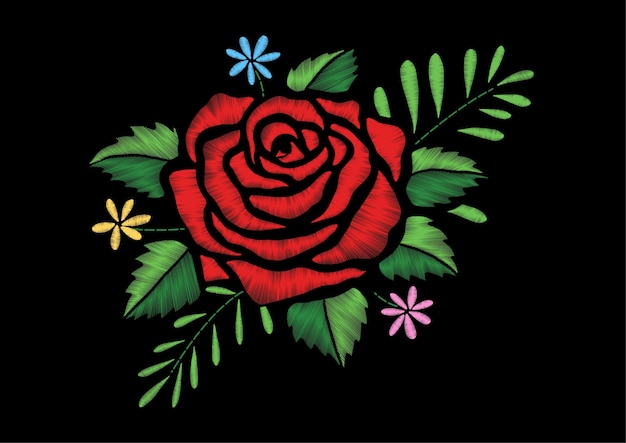 Download Premium Vector | Embroidery rose design