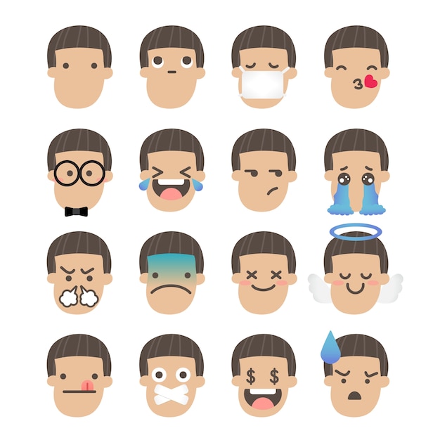 Emoji boy Premium Vector