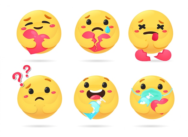 Emoji emotions set Premium Vector