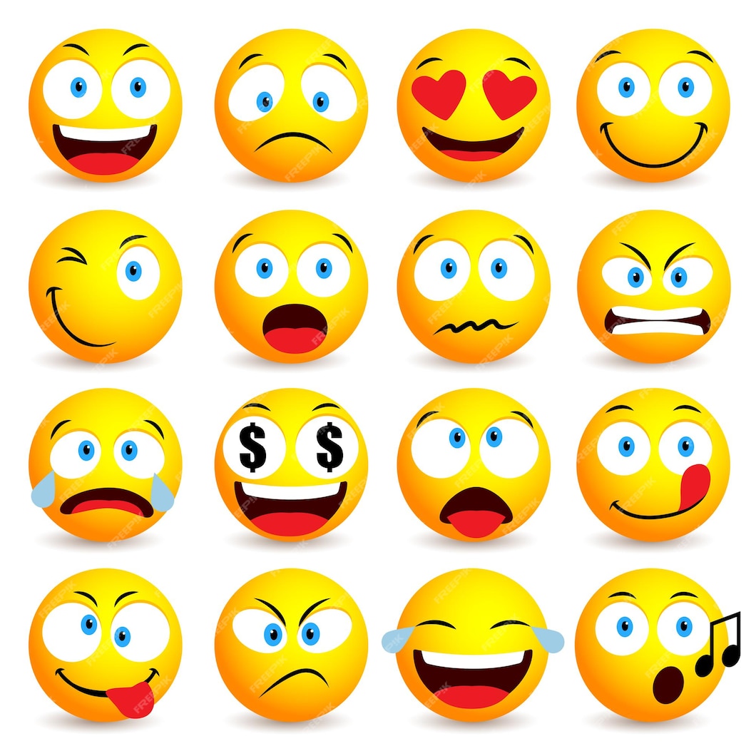 Premium Vector | Emoji face and emoticon simple set with facial ...