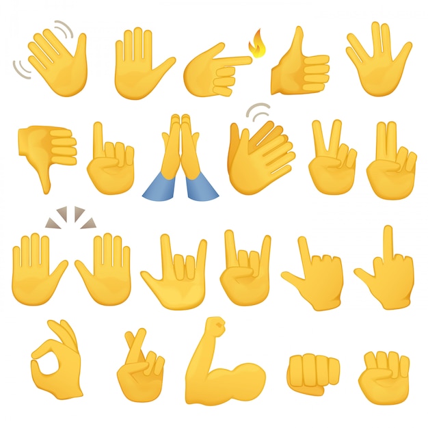 Emoji gestures hand icons | Premium Vector