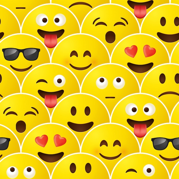 Premium Vector Emoji seamless pattern