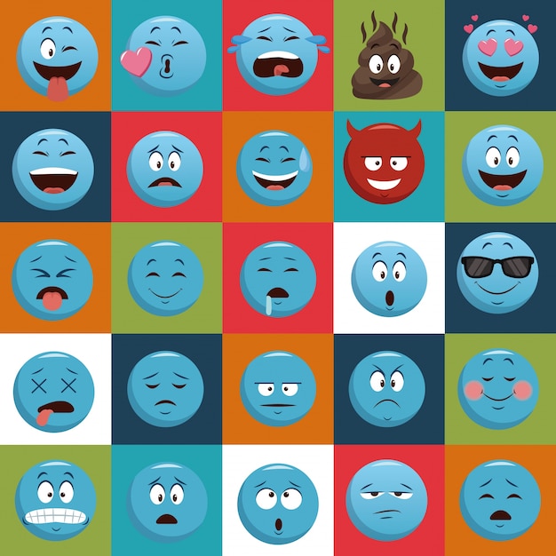Download Premium Vector | Emojis chat icons