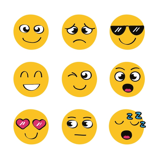 Premium Vector | Emojis icons set