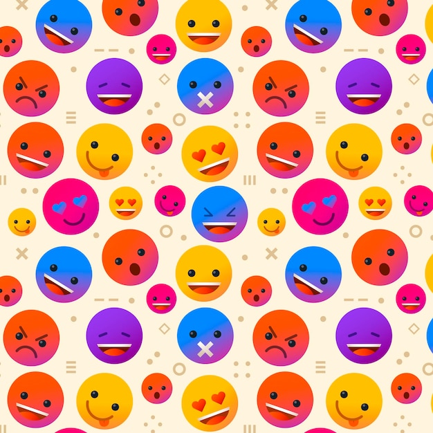 Free Vector Emojis and shapes pattern template