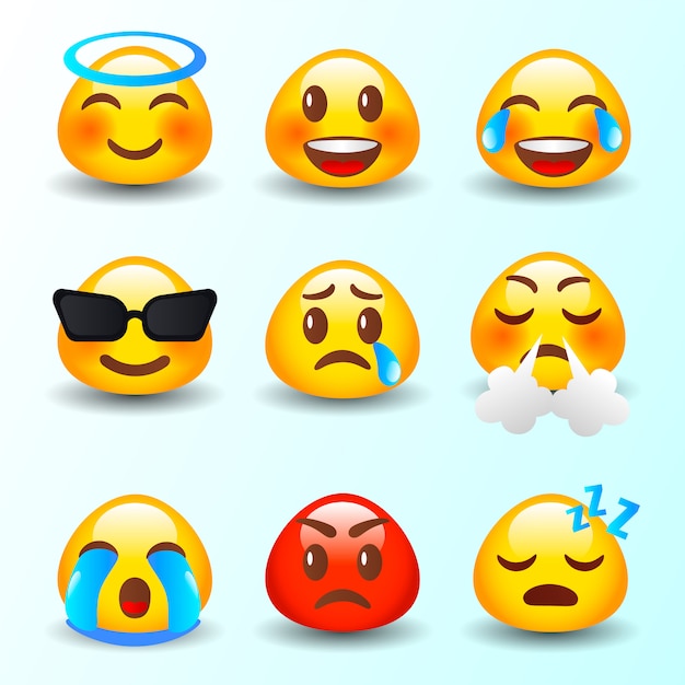 Premium Vector | Emoticon reaction collection