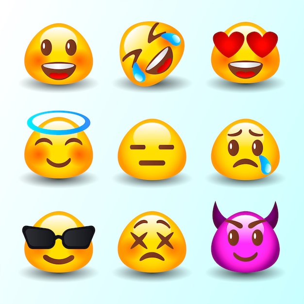 Emoticon Reaction Collection Premium Vector 5106