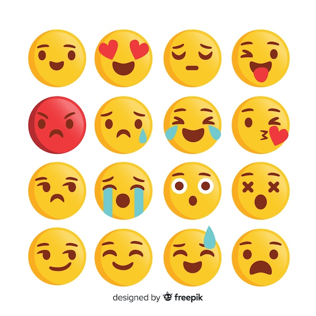 Emoticon Reaction Collection Free Vector