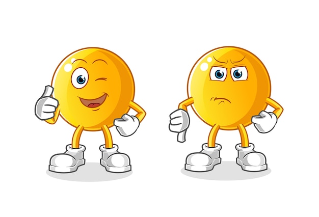 Premium Vector | Emoticon thumbs up and thumbs down cartoon illustration