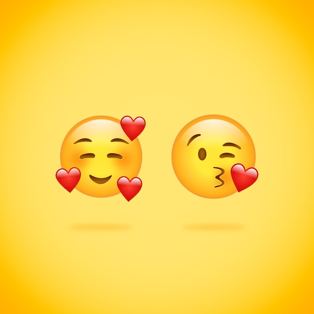 Premium Vector Emoticons In Love Whatsapp