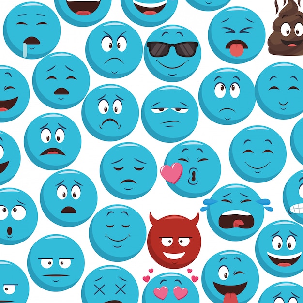 Premium Vector | Emoticons pattern background