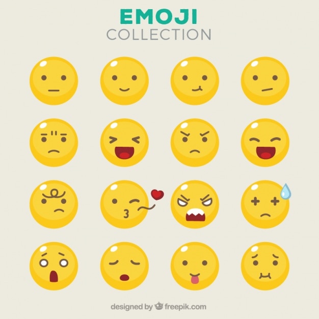 Emoticons with different facial\
expressions