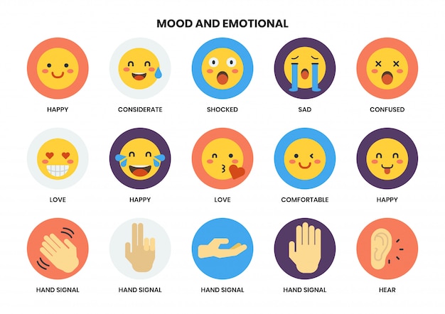 Premium Vector | Emotional icons set for business