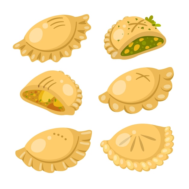 Empanada collection concept | Free Vector