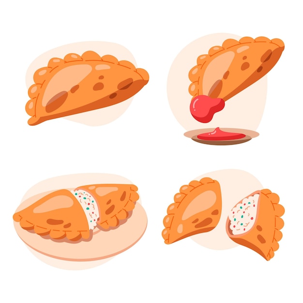 Free Vector | Empanada collection concept