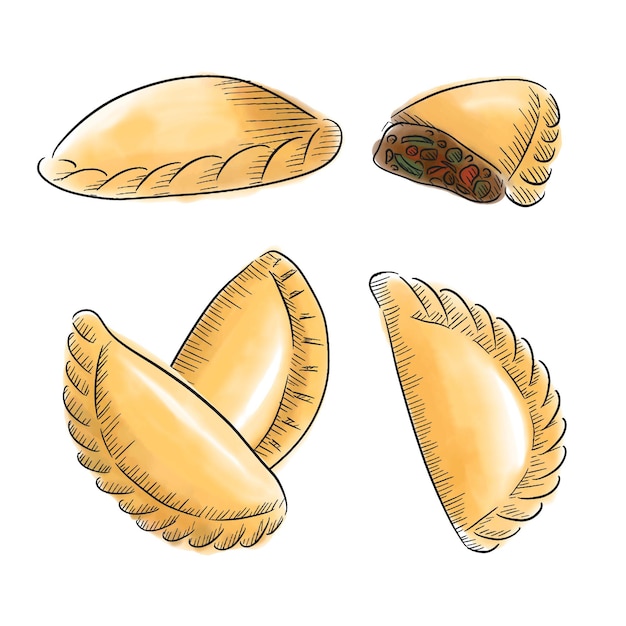 Free Vector | Empanada collection concept