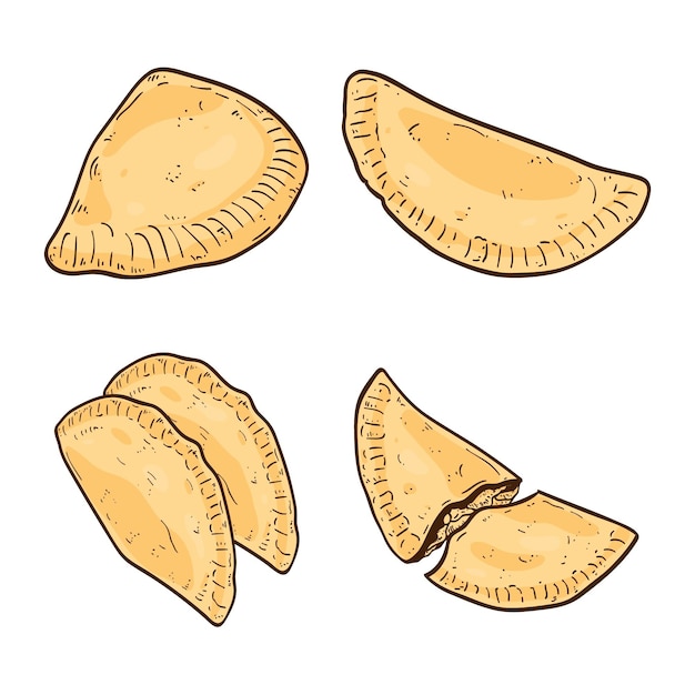 Free Vector | Empanada collection concept