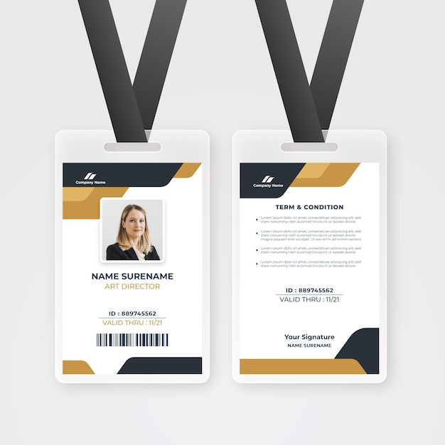 employee id card template psd file free download